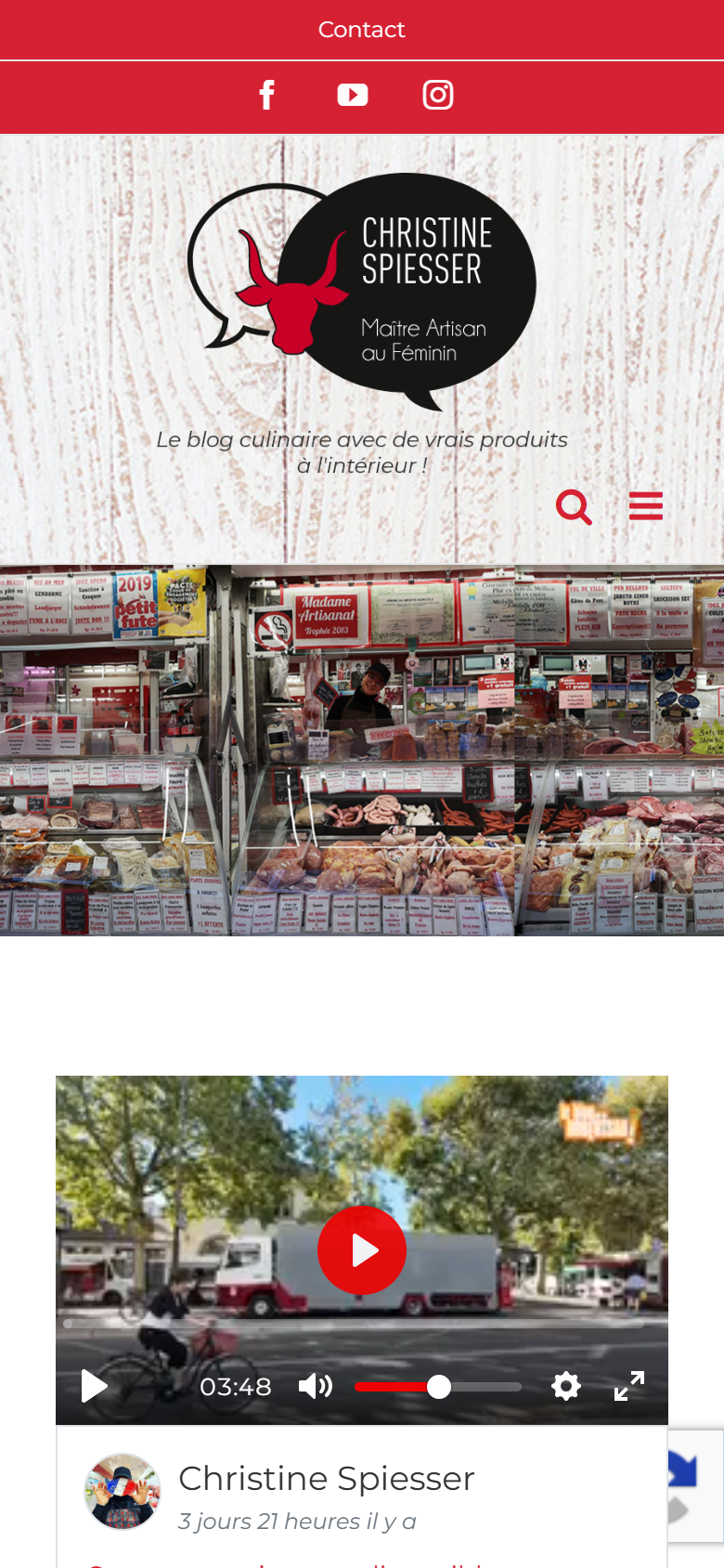 Version smartphone du site Boucherie Christine Spiesser
