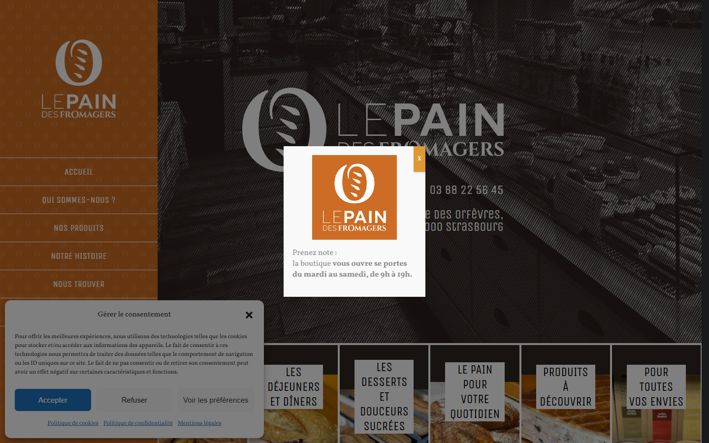Site officiel Le Pain des Fromagers à Strasbourg conçu par Digital Food System