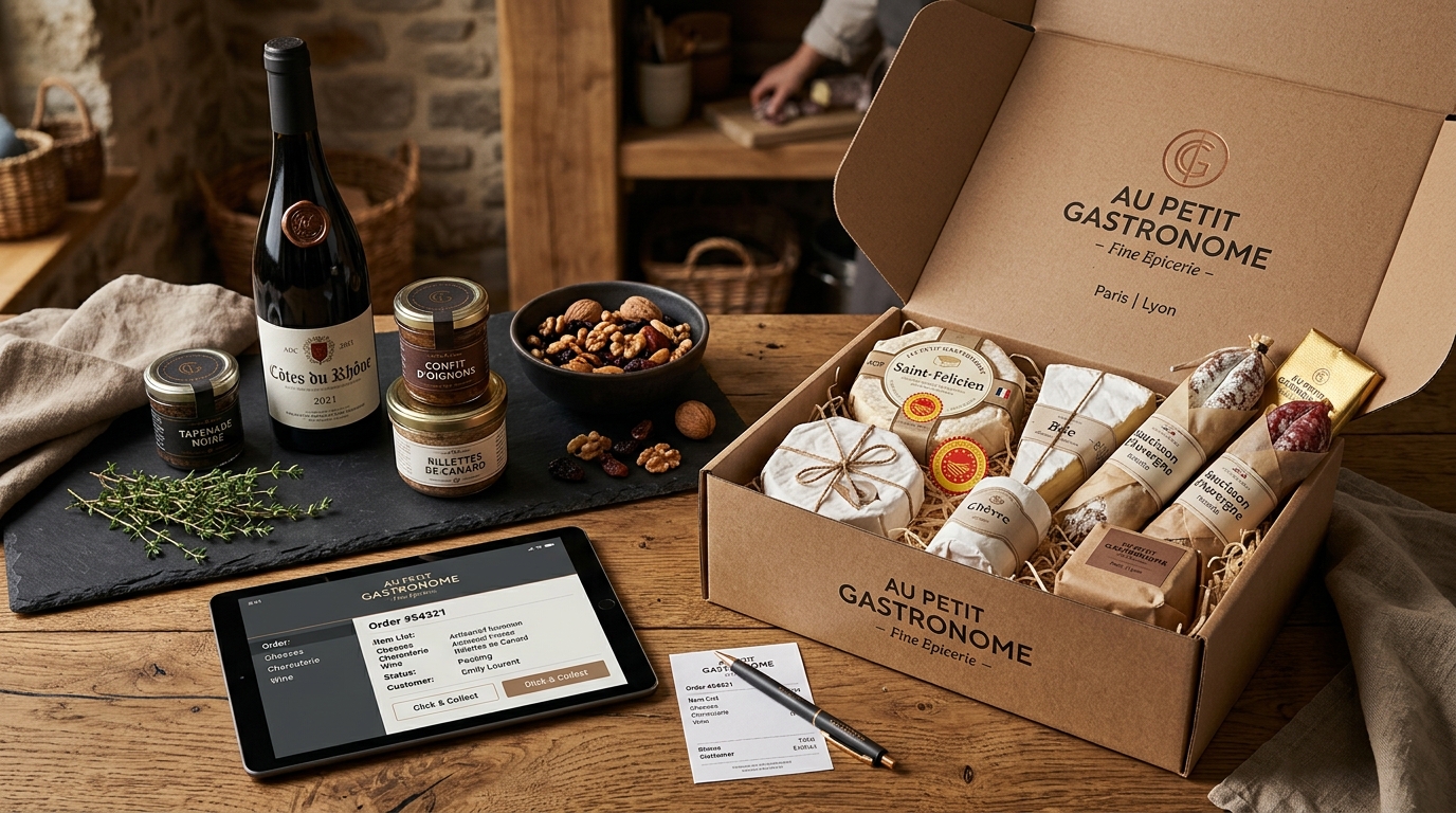 Colis gourmand e-commerce et commande Click and Collect